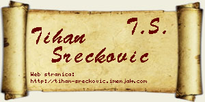 Tihan Srećković vizit kartica